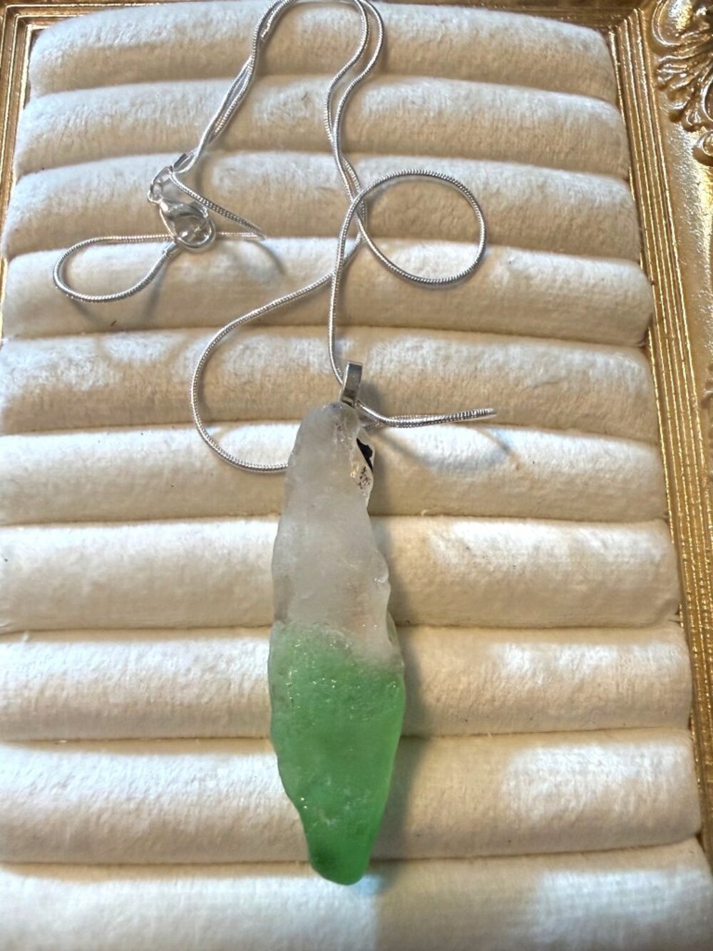 New Caribbean Fire & Foam – Rare Puerto Rico Bonfire Sea Glass Necklace